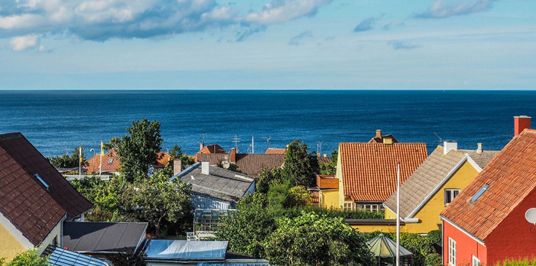 Udsigt ud over vandet på Bornholm