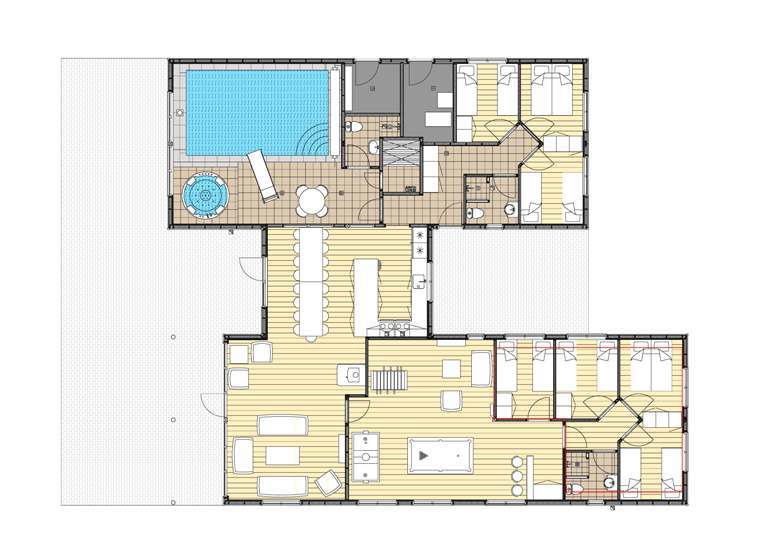 Grundriss Ferienhaus LHU273