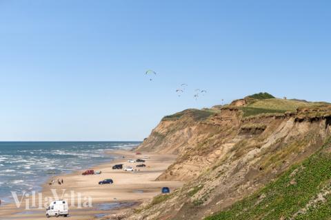 Den dejlige strand nær luksushus 196 ved Nordjylland.