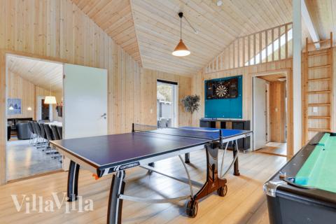 Luksushus 231 til 20 personer byder på et stort aktivitetsrum med bl.a. billard og dart