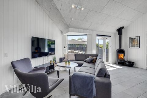 Sofahjørnet i luksushus 246 i Sydjylland.