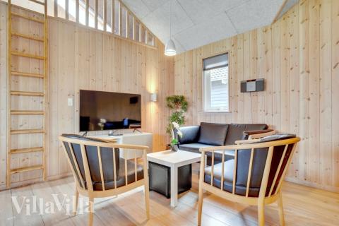 Sofahjørnet i luksushus 260 i Sydjylland.