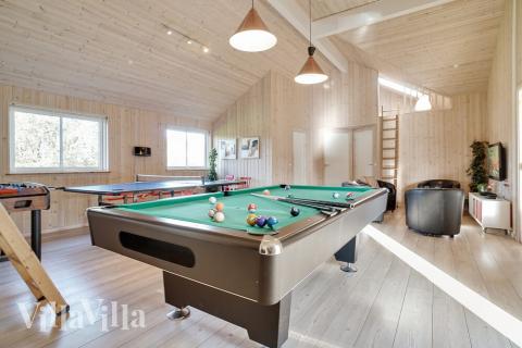 Luksushus 237 til 20 personer byder på et stort aktivitetsrum med bl.a. billard og dart