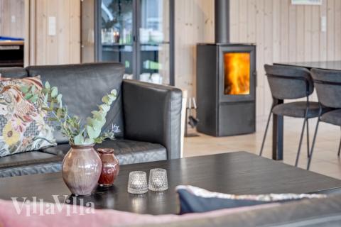 Sofahjørnet i luksushus 262 i Sydjylland.