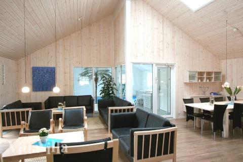 Sofahjørnet i luksushus 168 i Vestjylland.