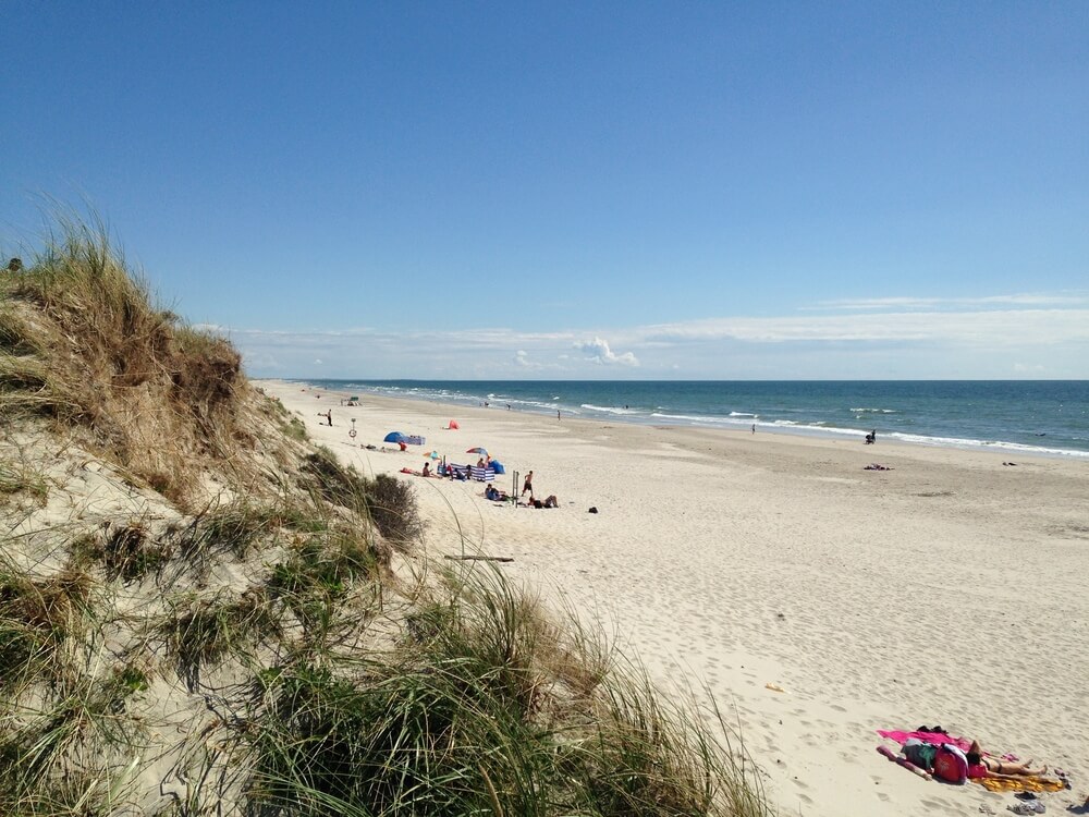 Den dejlige strand nær luksushus 189 ved Vestjylland.
