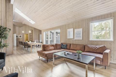 Sofahjørnet i luksushus 197 i Vestjylland.