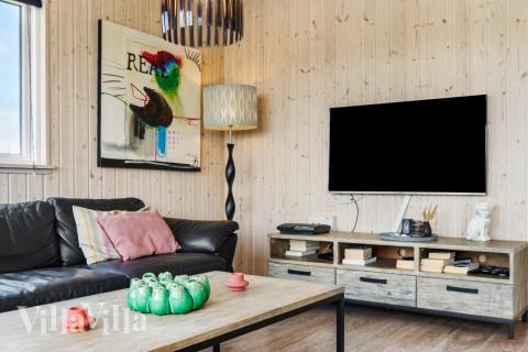 Sofahjørnet i luksushus 294 i Vestjylland.