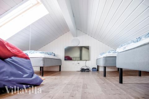 Nogle af de 24 sovepladser findes på hemsen i luksushus nr. 201