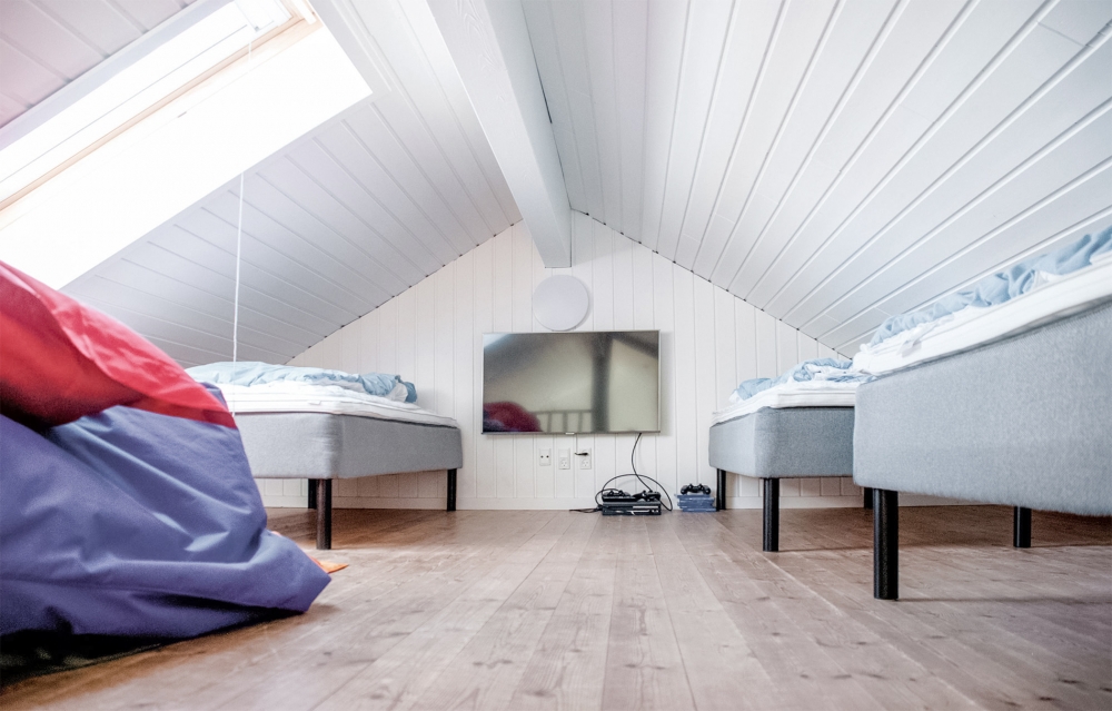 Nogle af de 24 sovepladser findes på hemsen i luksushus nr. 201