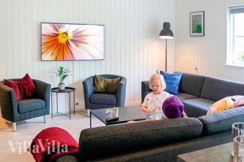 Sofahjørnet i luksushus 201 i Lolland/Falster/Møn.