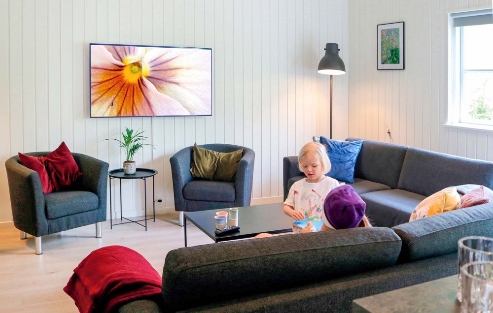 Sofahjørnet i luksushus 201 i Lolland/Falster/Møn.