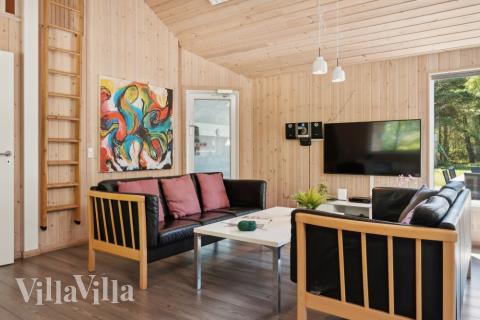 Sofahjørnet i luksushus 261 i Vestjylland.