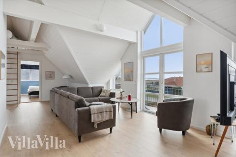 Sofahjørnet i luksushus 148 i Østjylland.