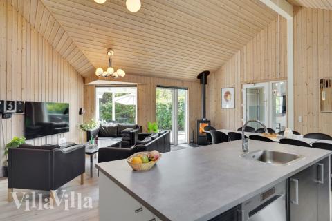 Sofahjørnet i luksushus 277 i Nordsjælland.