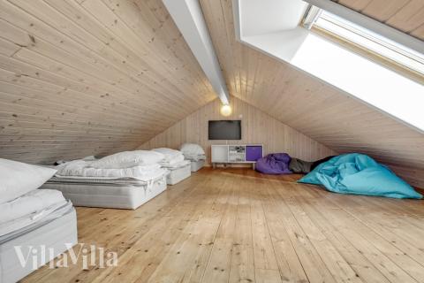 Nogle af de 16 sovepladser findes på hemsen i luksushus nr. 299