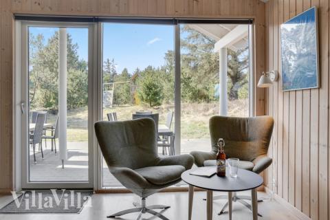 Sofahjørnet i luksushus 273 i Vestjylland.