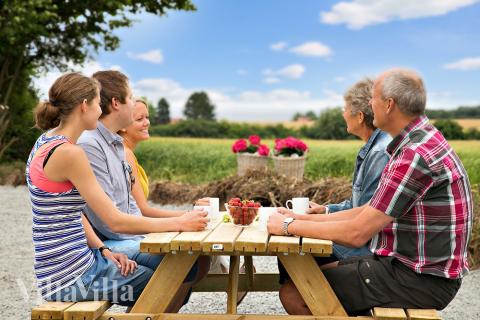 Nyd en grillaften på terrassen i luksushus nr. 318 i Fyn og øer