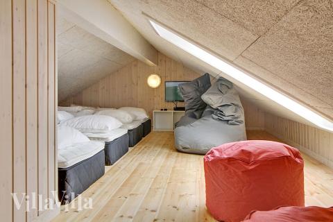 Nogle af de 18 sovepladser findes på hemsen i luksushus nr. 355