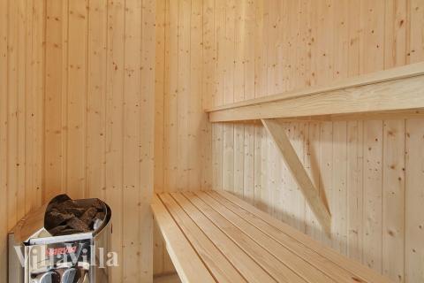 Nyd varmen i saunaen i luksushus nr. 357 til 18 personer