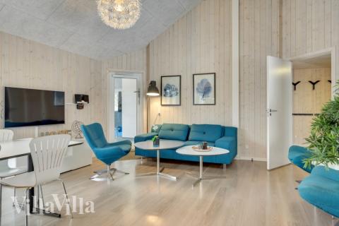 Sofahjørnet i luksushus 362 i Nordsjælland.