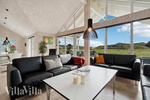 Sofahjørnet i luksushus 363 i Vestjylland.