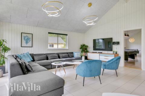 Sofahjørnet i luksushus 365 i Nordsjælland.