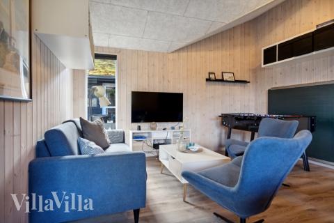 Dyst i sommerhusets aktivitetsrum, når I besøger luksushus nr. 371 i Vestjylland.