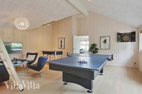 Luksushus 379 til 18 personer byder på et stort aktivitetsrum med bl.a. billard og dart