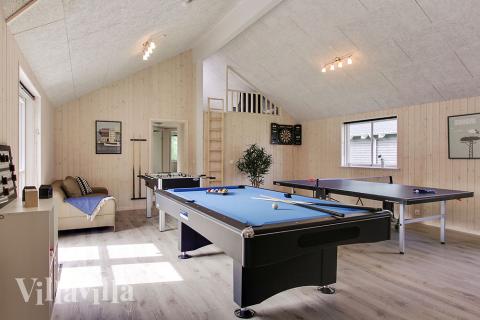 Luksushus 714 til 24 personer byder på et stort aktivitetsrum med bl.a. billard og dart