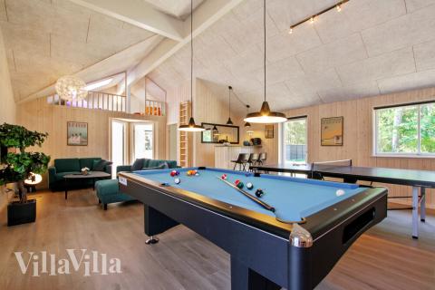 Dyst i sommerhusets aktivitetsrum, når I besøger luksushus nr. 410 i Nordsjælland.