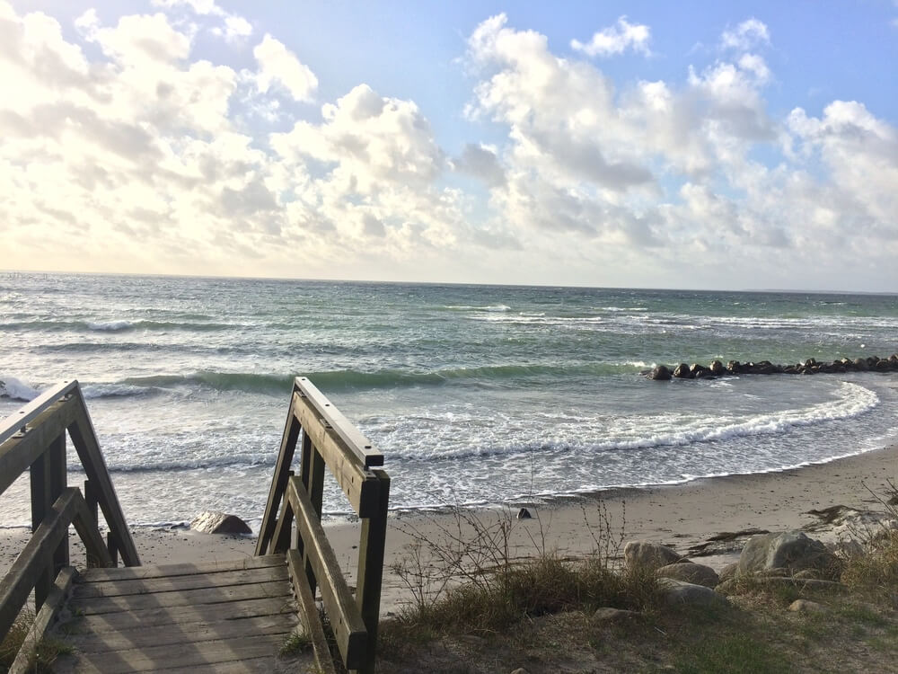 Den dejlige strand nær luksushus 403 ved Lolland/Falster/Møn.