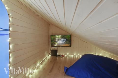 Nogle af de 28 sovepladser findes på hemsen i luksushus nr. 423