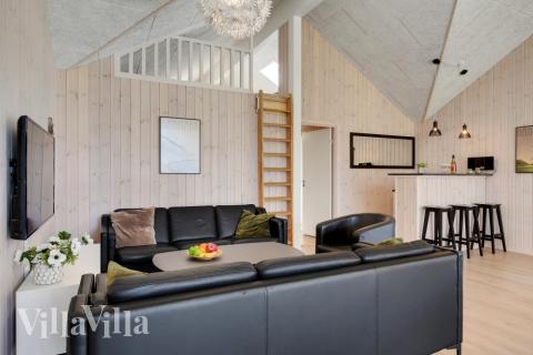 Sofahjørnet i luksushus 436 i Nordsjælland.