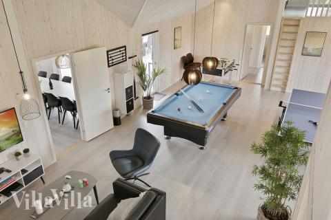 Dyst i sommerhusets aktivitetsrum, når I besøger luksushus nr. 432 i Lolland/Falster/Møn.