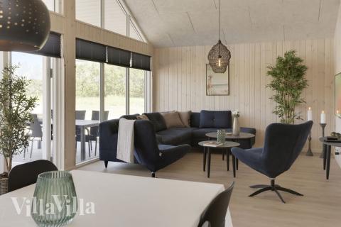 Det store lyse opholdrum i luksushus nr. 433 til 16.