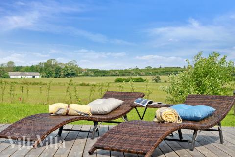 Stor terrasse ved luksushus nr. 443 i Østjylland.