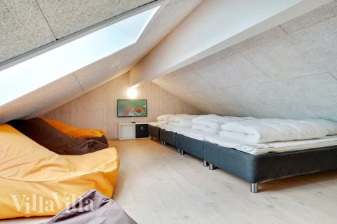 Nogle af de 18 sovepladser findes på hemsen i luksushus nr. 458