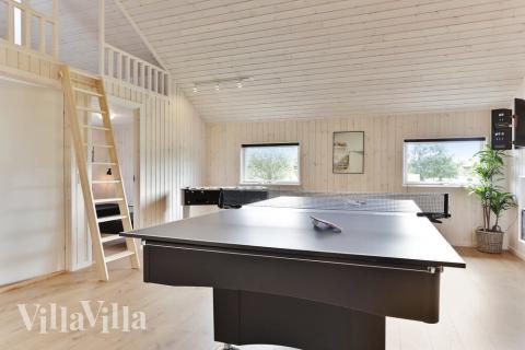 Dyst i sommerhusets aktivitetsrum, når I besøger luksushus nr. 452 i Lolland/Falster/Møn.