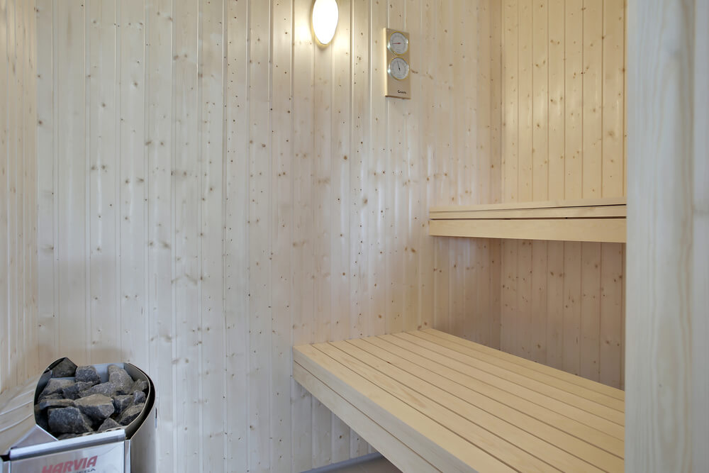 Nyd varmen i saunaen i luksushus nr. 459 til 16 personer