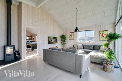 Sofahjørnet i luksushus 478 i Vestjylland.