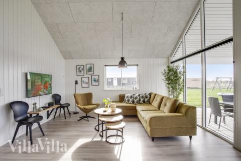 Sofahjørnet i luksushus 489 i Østjylland.