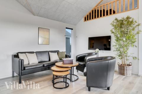 Sofahjørnet i luksushus 486 i Vestjylland.