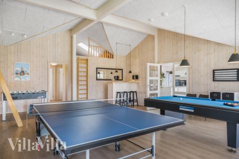 Luksushus 500 til 26 personer byder på et stort aktivitetsrum med bl.a. billard og dart