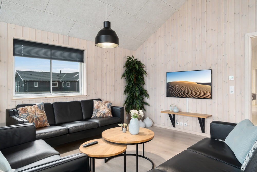Sofahjørnet i luksushus 726 i Tyskland.