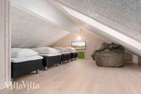 Nogle af de 18 sovepladser findes på hemsen i luksushus nr. 733