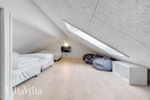 Nogle af de 18 sovepladser findes på hemsen i luksushus nr. 502