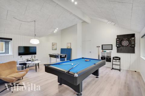 Dyst i sommerhusets aktivitetsrum, når I besøger luksushus nr. 517 i Lolland/Falster/Møn.