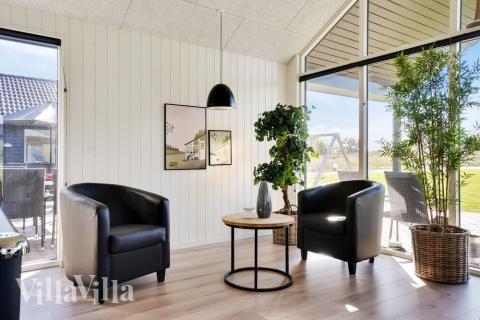 Sofahjørnet i luksushus 497 i Sydjylland.