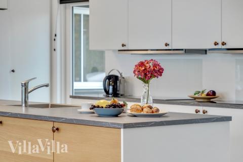 Køkkenet i luksushus nr. 496 er godt indrettet.